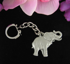 1982 PEWTER ELEPHANT Keychain Vintage I Love Red Heart Signed Rawcliffe Davis - £13.00 GBP