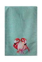 Betsy Drake Two Flamingos - Aqua Kitchen Towel - £23.28 GBP