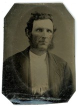 CIRCA 1860&#39;S 1.63X2.25 in Hand Tinted TINTYPE Older Man With Long Sideburns - £12.60 GBP