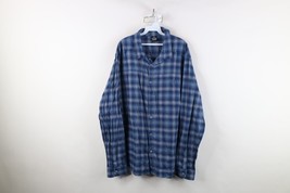 Under Armour Mens 2XL XXL Distressed Flannel Collared Button Shirt Blue ... - $24.70