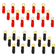 40 Pack 0 Gauge Gold Ring Terminal 1/0 AWG Wire Crimp Cable Red Black Bo... - £45.61 GBP