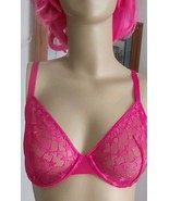 New Skarlett Blue Infatuated Underwire  Sheer Star Lace Pink Flow 32DD - $370.91 MXN