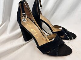 Sam Edelman Yaro Black Suede Block Heel Sandals Size 11 Ankle Strap Open... - $28.45 CAD