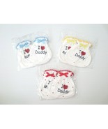 Set of 3 Baby Mitten &amp; Booties - I HEART DADDY - MOM Prevent Scratch NEW - £7.91 GBP