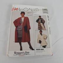 McCalls 3874 Sewing Pattern Easy Coat Tie Belt Size 22-24 XL Uncut 1988 Vintage - £11.60 GBP