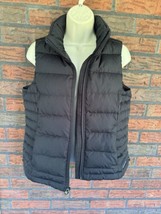 Lands End Goose Down Feather Puffer Vest XS Sleeveless Black Full Zip Pockets - $29.45