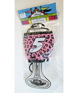 Woozie Wine Glass Insulator Pink Animal Print Nascar Race Driver #5 Kase... - $10.00