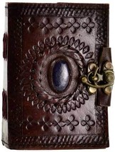 Stone Eye Leather Blank Book W/ Latch - £30.54 GBP