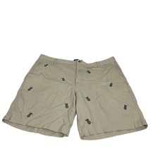 Chaps Men&#39;s Pineapple Embroidered Khaki Shorts Size 42 Tan - £11.17 GBP