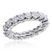 4.00 Carat 14-k Round Brilliant Diamond Eternity Wedding Ring - £5,205.40 GBP