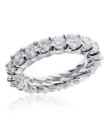 4.00 Carat 14-k Round Brilliant Diamond Eternity Wedding Ring - £5,250.71 GBP