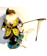 Vintage Neiman Marcus Purple Butterfly Catcher 24&quot; Santa Figurine - $2,360.70 MXN