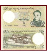 Bhutan P30, 20 Ngultrum, Palace / youngest monarch King Wangchuk, $4CV 2... - $1.99
