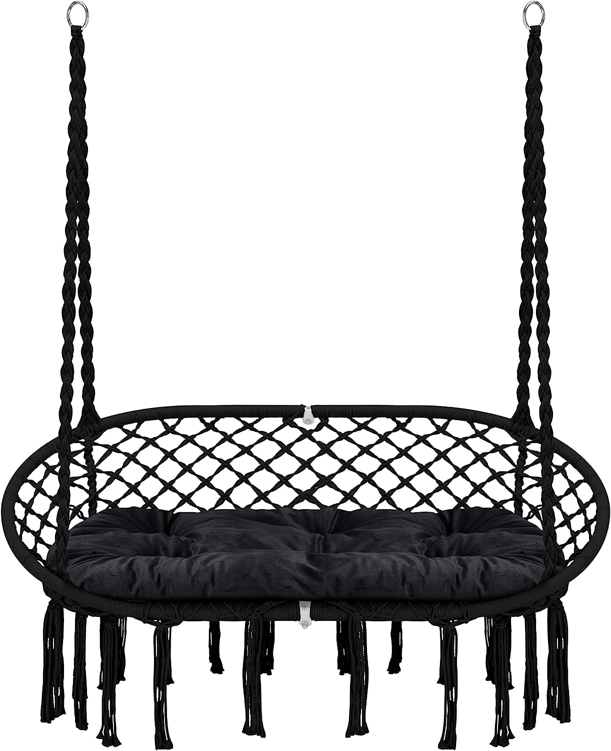 Primary image for Chair Hanging Swing with Cushion Hanging Cotton Ropes Metal Frame Indoor Outdoor