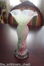 Fratelli Toso Apparenzia Murano glass  flowers vase, ruffled borders 9&quot; ORIGINAL - £58.42 GBP