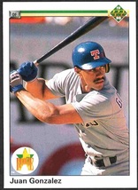 Texas Rangers Juan Gonzalez Rookie Card RC 1990 Upper Deck #72 nr mt - £0.39 GBP