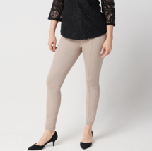 Isaac Mizrahi Ladies Regular Knit Denim Ankle Pants Seam Detail Mocha Pl... - £28.70 GBP
