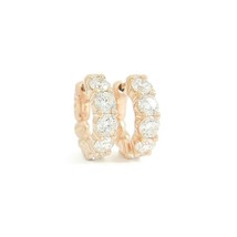 Authenticity Guarantee 
Diamond Hoop Earrings 14K Pink Rose Gold, 16 mm, 2.60... - £4,400.19 GBP