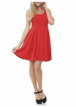 White Mark Crystal Fit &amp; Flare Above Knee Flirty Pleated Red Tank Dress ... - £23.92 GBP