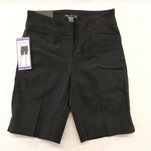 Hilary Radley Shorts Size 4 Stretch Black Flat Front Mid Rise Casual Sho... - $10.74 CAD