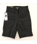 Hilary Radley Shorts Size 4 Stretch Black Flat Front Mid Rise Casual Sho... - $7.92