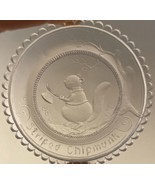 Pairpoint Hand Chipmunk Glass Cup Plate Clear - $20.55 CAD