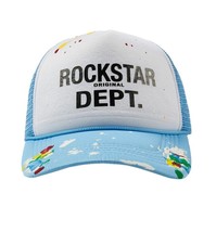 Neptune Sky Blue Mesh Paint Rockstar Original Dept Snapback Trucker Hat - £21.18 GBP