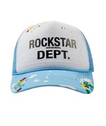 Neptune Sky Blue Mesh Paint Rockstar Original Dept Snapback Trucker Hat - £21.00 GBP