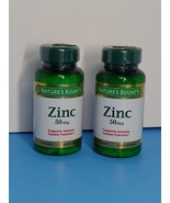 2 Bottles Nature&#39;s Bounty Zinc 50 mg 100 Caplets Each 11/2024 New (Y) - £13.23 GBP