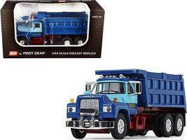 Mack R Model Tandem Axle Dump Truck &quot;Sid Kamp&quot; Dark Blue and Light Blue 1/64 Di - £64.81 GBP