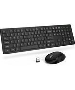 Wireless Keyboard and Mouse, Silent 2.4GHz Cordless Full Size USB Mouse ... - £12.88 GBP