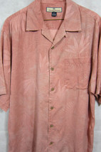 GORGEOUS Tommy Bahama Dusty Rose Floral Embossed 100% Silk Hawaiian Shirt M - £23.80 GBP