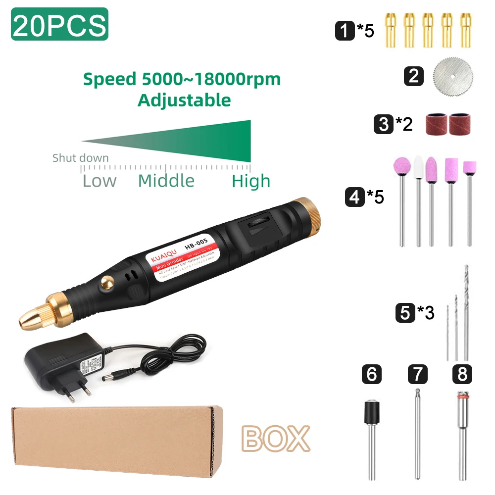 Electric Drill grinder Variable Speed Mini Grinder Set Rotary Tool Engraver Pen  - £227.63 GBP
