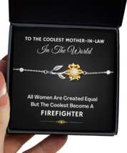 Firefighter Mother-in-Law Bracelet Gifts - Sunflower Bracelet Jewelry Present  - £40.14 GBP