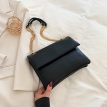 Stone Pattern Soft Leather Crossbody Shoulder Bags for Women Chain Designer Fema - £26.88 GBP