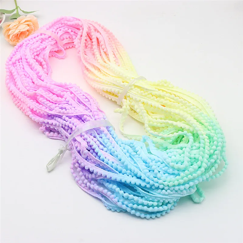 2-5 Yards Lace Decoration Ball Mini Pompom Fabric Woven Tassel Ribbon -2... - €1,51 EUR