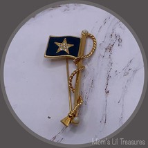Vintage Brooch Enamel Bonnie Blue American Flag Pin - £15.66 GBP