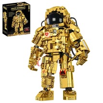 990PCS Semi Mechanical Space Astronaut Building Blocks Aerospace Gold To... - £47.65 GBP