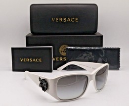 New Versace Mod. 4148-B 314/11 WHITE/ BK-STUDS Flower Gradient Sunglasses 57-16 - $184.66