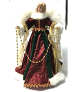 Burgundy red gold white Angel tree topper or tabletop cone 16” 52011004 - $35.99