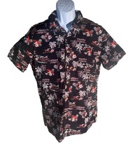 Jurassic World Short Sleeve Button Down Shirt Black Large - $8.90