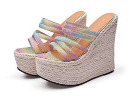 Summer New Platform Wedge Sandals For Women&#39;s With Fish Mouth Hemp Rope Weav - £44.33 GBP