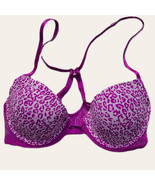 Hers By Herman Bra Purple Animal Print Size 36B Push Up Bra New - €12,03 EUR