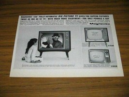 1962 Print Ad Magnavox Big Picture TV Girl Watches Clown on Television - £9.55 GBP