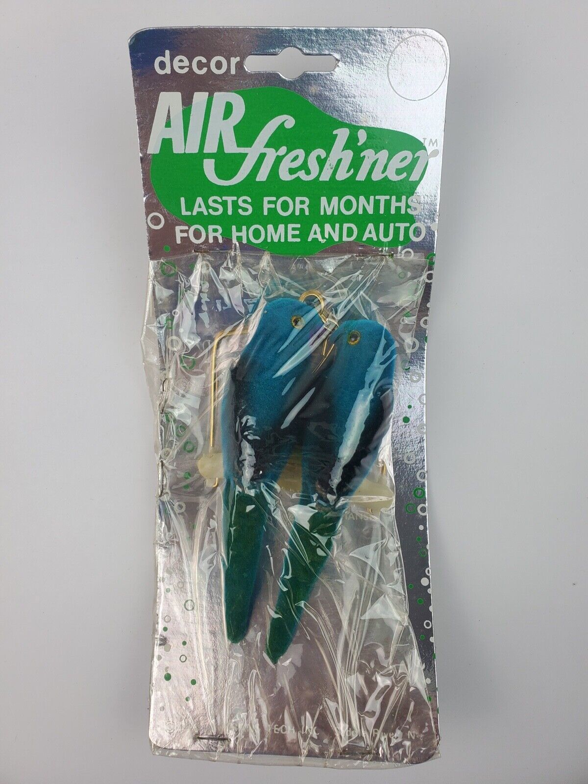 Primary image for Vintage 1980s Flocked Parakeet Birds on perch air freshener sealed New old stock