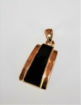 Lia Sophia Refined Gold Tone Black Enamel Pendant Slide  J368 - £8.01 GBP
