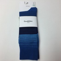 Goodfellow &amp; Co Unisex Adult Blue Striped Crew Socks One Pair Shoe Sizes... - $8.99