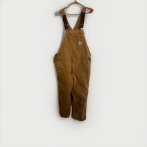 Vtg Carhartt Overalls Brown Duck Red QUILT-LINED Double Knee 42X32 Usa Union Md - $48.33