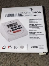 Marathon Digital Table Timer with Countdown, Count-up &amp; Clock - TI080001WH - £14.30 GBP