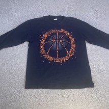 Hoops 24 Basketball Graphic Long Sleeve Navy Blue T-Shirt Youth Medium - $6.97